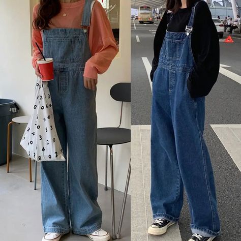 Jean overalls outfit