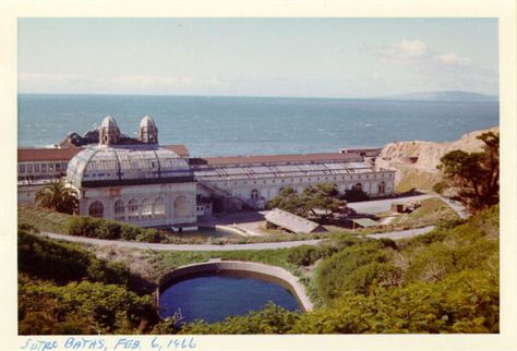 Sutro Baths 1966 Old S.F. Then Cliff House San Francisco, Sutro Baths San Francisco, Acnh Beach, San Fransico, Sutro Baths, San Francisco Photos, Visit San Francisco, Cliff House, Places In California