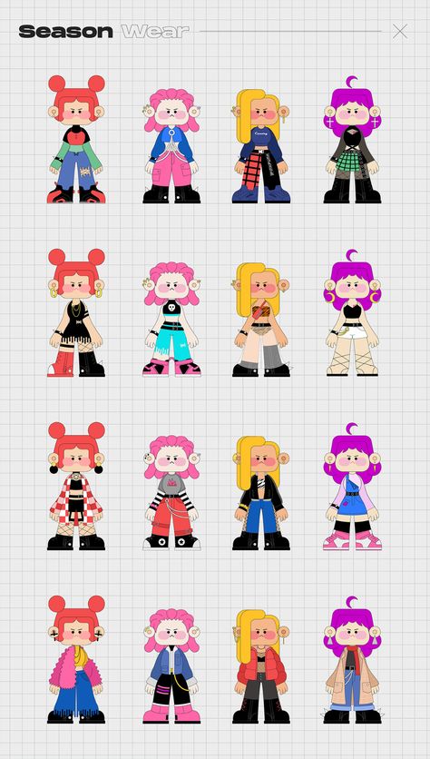 Gaming Characters Design, Vector Art Character Design, Cute Simple Character Design, Mini Character Design, Character Design Video Game, Mascot Design Character Illustrations, Simple Character Design Cartoons, Cartoon Character Design References, Pink Character Design