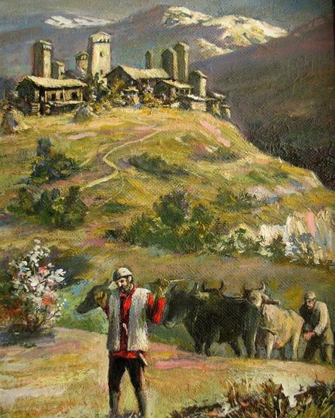 Svaneti Aesthetic, Georgia Painting, Georgian Art, Animation Art Sketches, Random Pictures, Animation Art, Art Sketches, Lovers Art, The Earth