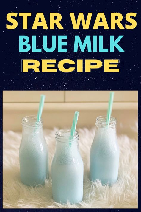 This Blue Milk Recipe is better than the one in Galaxy's Edge in Disneyland and Walt Disney World! Make some Blue Milk for your Star Wars parties, Star Wars movie marathons, and to celebrate May the 4th! #StarWars #GalaxysEdge Star Wars Themed Games, Star Wars Blue Milk, Blue Milk Recipe, Star Wars Breakfast, Star Wars Themed Food, Star Wars Drinks, Star Wars Dessert, Star Wars Snacks, Star Wars Party Food