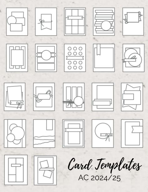 Diy Card Layouts, Square Card Layout Ideas, Card Layouts Templates Free Printable, Card Making Measurements, Card Making Sketches With Measurements, 5 X 7 Card Sketches With Measurements, Greeting Card Layout Ideas, A2 Card Layouts, Split Cards Technique