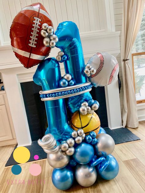 Extra Betty Volleyball Balloon Bouquet, Sports Balloon Bouquet, Basketball Balloon Bouquet, Basketball Balloons, Basketball Themed Birthday Party, Basketball Theme Party, Balloons Decor, Boy Birthday Decorations, Sports Birthday Party