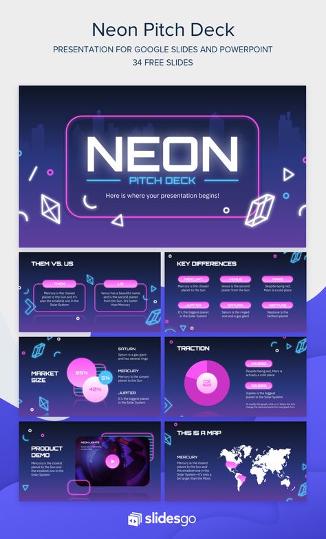 Neon Presentation Design, Presentation Slide Design, Pitch Deck Presentation, Theme Powerpoint, Unique Website Design, Design Sites, Twitch Logo, Presentation Slides Design, Powerpoint Slide Designs