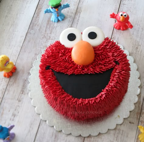 Sesame Street Birthday Cake Buttercream, Elmo Birthday Cake Boy, Elmo Smash Cake, Sesame Street Birthday Party Ideas Boy, Sesame Street Birthday Cakes, Elmo Birthday Cake, Sesame Street Cake, Elmo Cookies, Elmo Cake