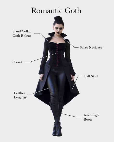 Romantic Goth Outfits Women, Victorian Goth Aesthetic Outfit, Victorian Goth Hairstyles, Goth Subculture Fashion, Goth Outfits Romantic, Types Of Goth Style, Romantic Gothic Fashion, Gothic Victorian Outfits, Different Goth Styles