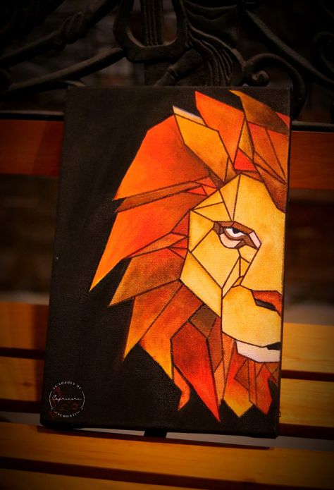 Acrylic painting on canvas Lion painting Leo Canvas Painting, Acrylic Painting Ideas On Canvas Animals, Lion Painting Easy, Leo Painting, Lion Painting Acrylic, Doodle Shoes, Acrylic Painting For Kids, Leo Art, Abstract Lion