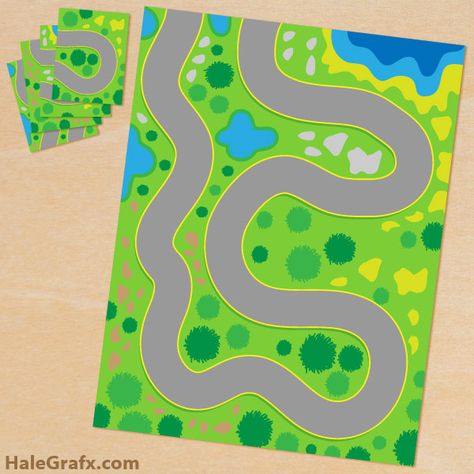 Printable Race Track Template, Printable Roads For Toy Cars, Printable Play Mat, Diy With Kids, Lego Play, Car Play Mats, Transportation Preschool, Quiet Time Activities, Operation Christmas Child