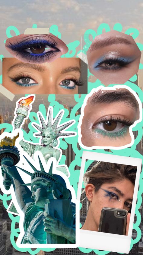 Statue Of Liberty Costume Makeup, Lady Liberty Makeup, Statue Of Liberty Makeup Ideas, Lady Liberty Halloween Costume, State Of Liberty Costume, Statue Of Liberty Makeup, Statue Of Liberty Halloween Costume, Lady Liberty Costume, Makeup Shuffles