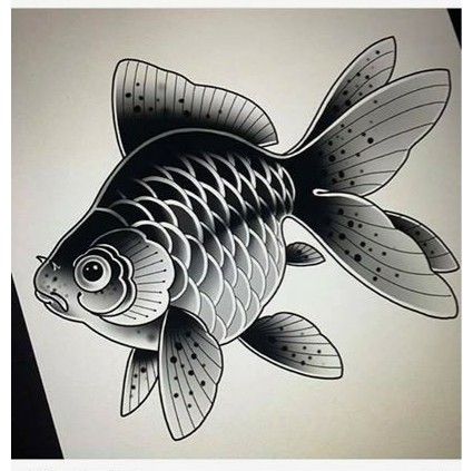 Blackwork Traditional Goldfish Tattoo, Japanese Symbols Tattoo, Goldfish Tattoo, Bodysuit Tattoos, Tier Tattoo, Koi Art, Koi Tattoo, Japanese Fish, Koi Fish Tattoo