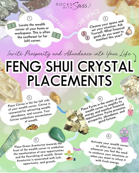 Feng Shui Front Door, Wealth Corner, Feng Shui Guide, Best Healing Crystals, How To Feng Shui Your Home, Feng Shui Crystals, Feng Shui Tips, Feeling Lucky, Crystals Healing Properties