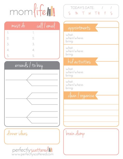 Free Printable Daily Planner for Moms  Download a free printable daily planner for moms. This planner is two-sided, with one “mom-life” side and one “biz-life” side.                                                                                                                                                     More Mom Daily Planner, Mom Template, Diary Template, Daily Planner Printables Free, Daily Schedule Template, Free Daily Planner, To Do Planner, Free Printable Planner, Money Saving Mom