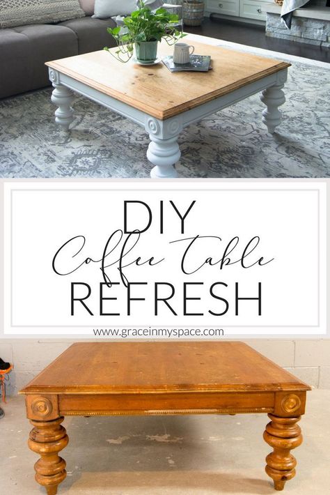 Looking for a coffee table that is both functional and beautiful? Our coffee table is perfect for any space. Refurbished Table, Refurbished Furniture Diy, Coffee Table Makeover, Modern Farmhouse Table, Painted Coffee Tables, Western Furniture, Table Makeover, Diy Coffee Table, Diy Coffee