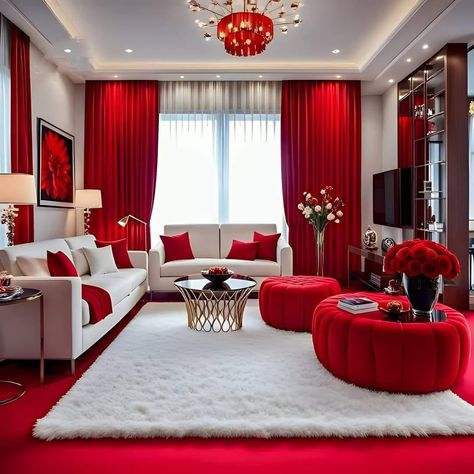 Red Living Room Decor, Beautiful Bedroom Designs, Colourful Living Room Decor, Interior Design Your Home, Living Room Red, Living Room Design Inspiration, Colourful Living Room, Ideas Living Room, Living Room Decor Cozy