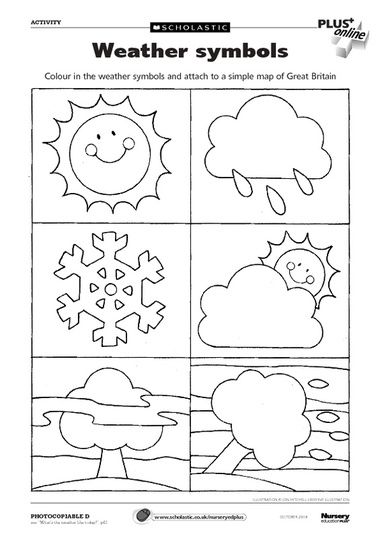 Click to download Weather Symbols For Kids, Weather Kindergarten, Early Years Teaching, Weather Activities Preschool, Weather Worksheets, Weather Symbols, Weather Cards, Preschool Weather, Weather Projects