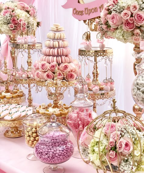 Diy Dessert Table, Pink Table Decorations, Sweet 15 Party Ideas Quinceanera, Sweet 15 Party Ideas, Quinceanera Pink, Pink Quince, Quince Decorations, Quinceanera Decorations, Dessert Table Decor