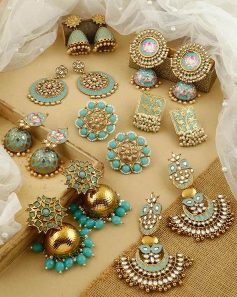 Western Jwellary Design, Western Jwellary, Indo Western Jewellery, Jewellery Photoshoot, Sky Colour, Western Jewellery, Wedding Jewelry Sets Bridal Jewellery, Jewellery Photography Inspiration, Turquoise Colour