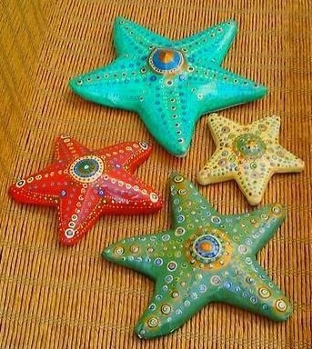 "Starfish" by Tammy Wilson Salt Dough Projects, Clay Lesson, Paper Mache Clay, Air Dry Clay Projects, Stella Marina, Paper Mache Sculpture, Paper Mache Crafts, Play Clay, Clay Pot Crafts