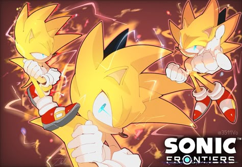 Hecho por anhvo3511 en Tumblr Super Sonic Art, Sonic Frontiers Fanart, Scenecore Art, Sonic Frontiers, How To Draw Sonic, Sonic Sonic, Sonic 2, Retro Gaming Art, Classic Sonic