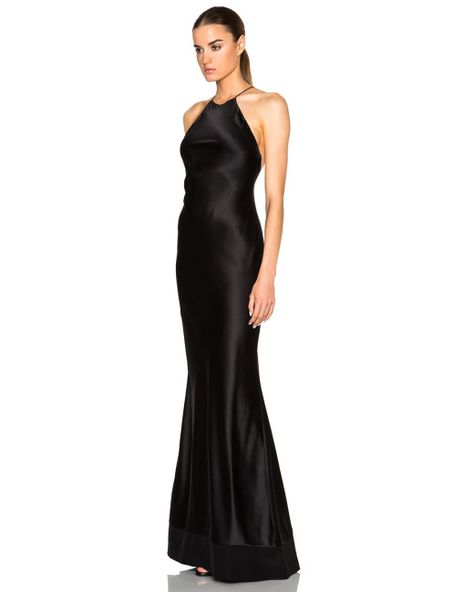 Calvin Klein | Black Fawn Satin Silk Charmeuse Gown | Lyst Silk Dress Formal, Charmeuse Gown, Silk Outfits, Calvin Klien, Red Carpet Outfits, Black Silk Dress, Calvin Klein Collection, Black Prom Dress, Evening Outfits