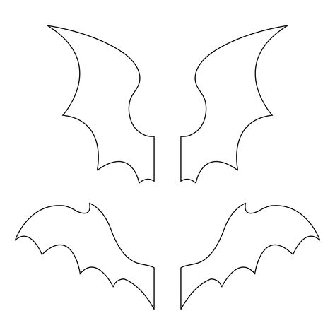 Bats Wings, Bat Wing Template, Bat Wings Template Free Printable, Bat Wing Template Free Printable, Halloween Bat Template, Bat Wings Outline, Bat Wings Drawing, Bat Bow Template Free, Bat Wing Pattern