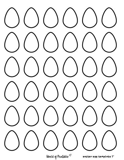 Small Easter Egg Template, Blank Egg Printable, Fun Easter Activities, Easter Egg Printable, Easter Egg Template, Egg Template, Printable Stencils, Egg Coloring Page, Bunny Coloring