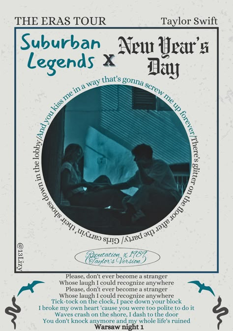 Suburban legends X New Year’s Day- Taylor swift- the eras tour- Warsaw night 1 We Were Happy Taylor Swift Polaroid Poster, New Years Day Taylor Swift, New Years Day Poster Taylor Swift, Taylor Swift Song Poster Daylight, Suburban Legends, Out Of The Woods Taylor Swift Polaroid Poster, Taylor Swift Movie Poster Songs, New Year’s Day, Taylor Swift New