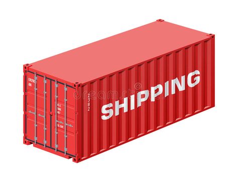 Shipping container. Isolated on white, realistic vector illustration , #Sponsored, #Isolated, #container, #Shipping, #white, #illustration #ad Container Illustration, Container Shipping, Realistic Sketch, Social Media Advertising Design, Cargo Container, Animation Tutorial, White Illustration, Container House Design, Picture Logo