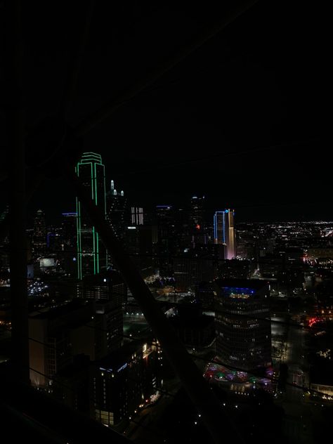 Downtown Dallas At Night, Down Town Dallas, Dallas Tx Skyline, City Nighttime, Dallas Aesthetic, Dallas Nightlife, Nighttime Aesthetic, Downtown Vibes, Dallas Apartment