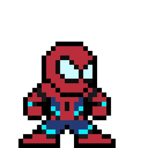 Perler Projects, Iron Spider, Perler Crafts, Miraculous Characters, Minecraft Pixel Art, 8 Bits, Perler Bead Art, Fuse Beads, Perler Bead Patterns