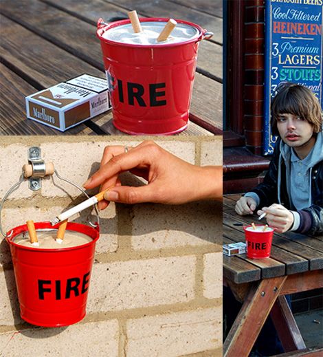 Fire Bucket, Outdoor Ashtray, Deco Originale, Red Candy, Miniature Model, Ashtrays, Decoration Table, Diy Outdoor, Concept Store