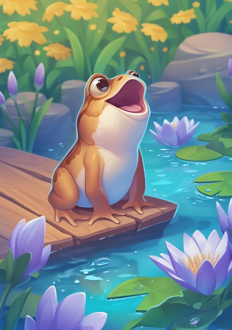 Frog Character Design, Casual Game Art, Frog Character, Vector Illustration Art, Frog Cartoon, Props Concept, Bg Design, Concept Art Tutorial, Casual Art