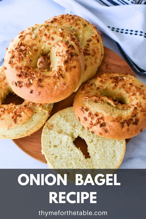 The Best Onion Bagel Recipe Bagel Spread Recipes, Easy Bagel Recipe, Bagel Ideas, Bagels Easy, Smoked Salmon Eggs, Easy Bagel, Bagel Recipes, Onion Bagel, Bagel Recipe Easy