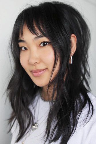 Wispy Bangs Are A Trendy Way To Freshen Up Your Casual Hairstyle ★ See more: https://lovehairstyles.com/wispy-bangs-hairstyles/ Longbob Hair, Bangs Hairstyle, Mullet Haircut, Long Layered Haircuts, Long Hair With Bangs, Long Layered Hair, Haircuts For Long Hair, Trending Hairstyles, Long Hair Cuts