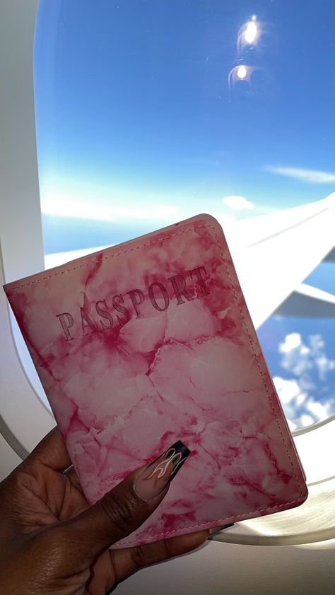 Nigerian Passport Aesthetic, Pink Passport Cover, Cute Passport Pictures, Pass Port Photo Aesthetic, Passport Black Woman, Passport Aesthetic Black Woman, Passports Aesthetics, 2024 Pink Vision Board, Pink Passport Aesthetic