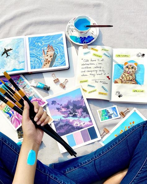 Painting Post Ideas For Instagram, Canvas Photography Ideas, Art Flatlay Ideas, Photography Set Up, Canvas Art Painting Abstract, Artsy Photography, Acrylic Painting Diy, Canvas Photography, Brand Photography Inspiration