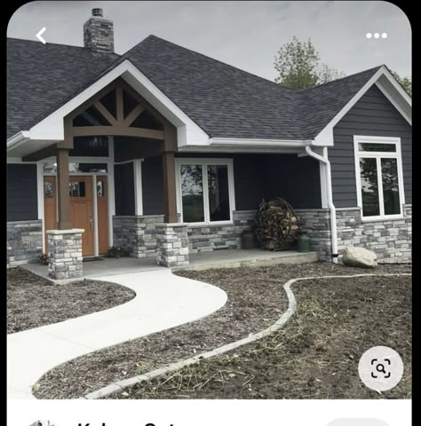 Exterior House Colors 2023, Grey Exterior House Colors, Green Siding, House Colors Exterior, Gray House Exterior, Exterior House Colors Ranch Style, Ranch House Exterior, Exterior House Colors Combinations, House Paint Color Combination