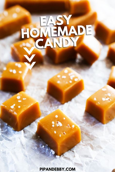 Add adventure to homemade caramels! Salted maple bourbon caramels are great for holiday parties or a simple candy jar that sits atop your counter. Caramels Recipe, Homemade Caramels, Chocolate Puff, Fall Eats, Bourbon Caramels, Maple Bourbon, Pumpkin Bars, Caramel Recipes, Homemade Caramel