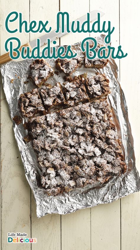 Nutty Buddy Bars Recipe, Chex Marshmallow Bars, Muddy Buddy Bars, Buddy Bars, Chex Bars, Chocolate Snack Mix, Chex Muddy Buddies, Cracked Cookies, Muddy Buddy