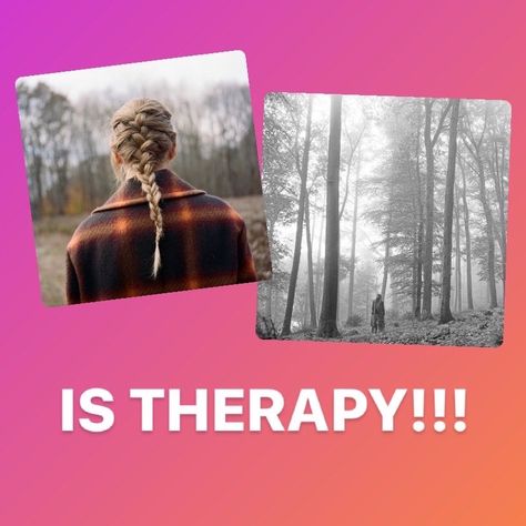 a pink and orange background with photos of taylor swift’s folklore and evermore albums with the text “IS THERAPY!!!” underneath Folklore And Evermore Meme, Folklore And Evermore Memes, Taylor Swift Therapy, Taylor Swift Folklore Evermore, Meme Text, Taylor Memes, Joe Alwyn, Music Obsession, Taylor Swift Memes