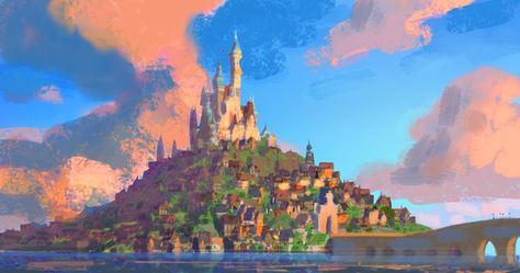 http://dancoopersblogsplotch.blogspot.com.br Tangled Kingdom, Kingdom Concept Art, Tangled Concept Art, Tangled Lights, Tangled 2010, Storybook Art, Color Script, Color Key, Walt Disney Animation Studios