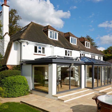 Conservatory Extension Ideas, Modern Conservatory Extension, Glass Roof Extension, 1930s House Extension, Modern Conservatory, Conservatory Extension, Orangery Extension, Conservatory Ideas, Garden Room Extensions