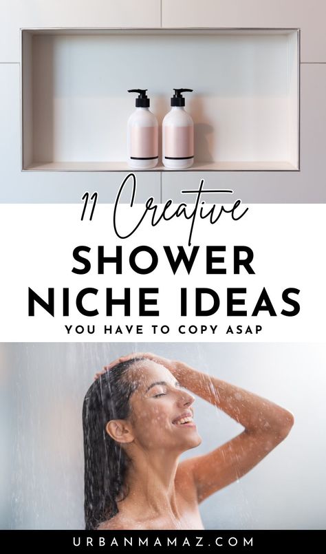 Looking for creative shower niche ideas you have to copy ASAP? Check out this list of 11 stunning shower niche ideas we love the most. Shower Niche Above Bench, Where To Put Shower Niche, Shower Niche Organization, Bathtub Wall Niche, Corner Niche Bathroom, How To Install A Shower Niche, Shower With Niche Ideas, Shower Niche Shelves, Shower Niche Sizes