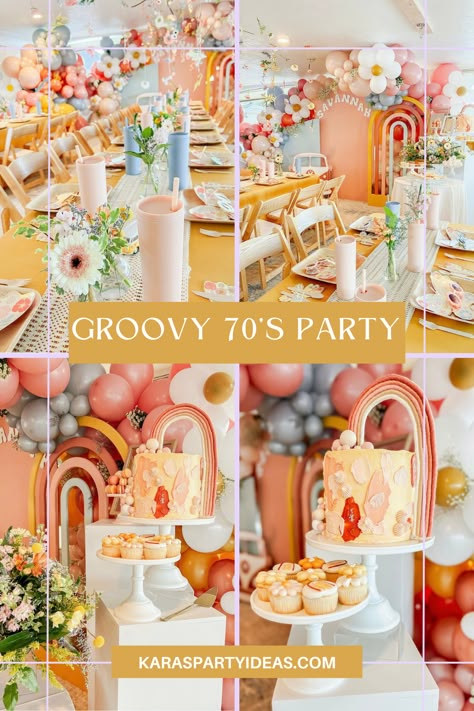 70s Groovy Party Decorations, Retro Groovy Party Decor, Lets Get Groovy Party, Groovy 50th Birthday, 70s 70th Birthday, Groovy Boho Birthday Party, Groovy 50th Birthday Party, Groovy Retro Party, Retro Party Activities