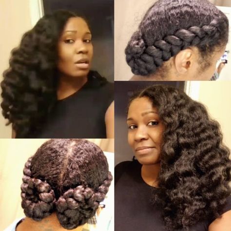 Y'all know I keeps it simple when it comes to hairstyles. If I can't sleep comfortably, I ain't doing it!! 😪😪 #ZsMatter 😄😄 #Wavy… | Instagram Braidout Hairstyles, Rollers On Natural Hair, Top Braid, Satin Pillow, Beautiful Natural Hair, Natural Hair Beauty, Long Natural Hair, Natural Hair Inspiration, Hair Crush