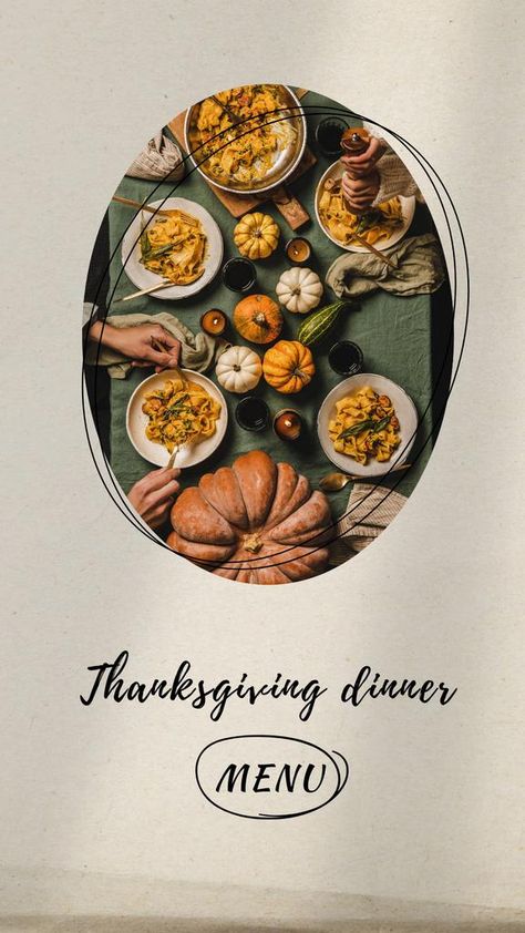 Thanksgiving Social Media, Dinner Menu Template, Thanksgiving Dinner Menu, Social Media Templates, Image Editor, Holiday Dinner, Menu Template, Dinner Menu, Holidays Thanksgiving