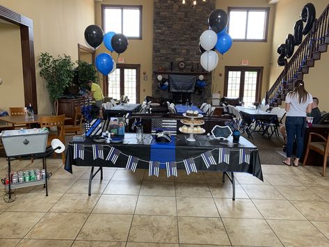 Law Enforcement Party Decorations, Law Enforcement Party Ideas, Law Enforcement Graduation Party, Police Retirement Party Decorations, State Trooper Graduation Party, Police Promotion Party, Police Retirement Party Ideas Decoration, Law Enforcement Retirement Party Ideas, Police Graduation Party Ideas