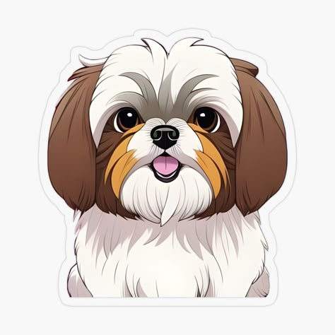 Shitzu Art Paintings, Shih Tzu Cartoon Wallpaper, Shitzu Dog Drawing, Cartoon Shitzu Dog, Shitzu Illustration, Shitzu Drawing, Shitzu Art, Shih Tzu Drawing, Shih Tzu Illustration