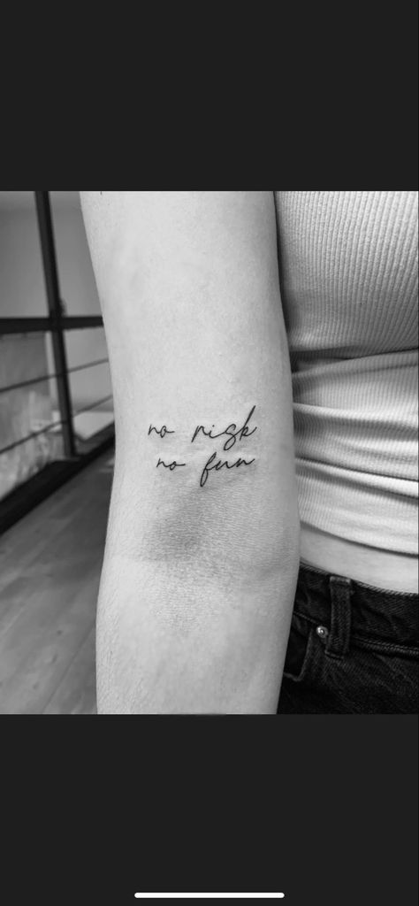 minimalist tatoo No Risk No Fun Tattoo, Risk Tattoo, No Risk No Fun, Fun Tattoo, Tattoo New, Triangle Tattoo, Geometric Tattoo, Cool Tattoos, Tattoo Quotes