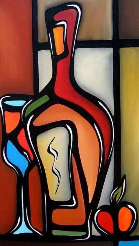 Pop Art Collage, Modern Expressionism, Wine Painting, Cubism Art, Chicago Artists, Soyut Sanat Tabloları, Wine Art, Artist Portfolio, Original Abstract Art